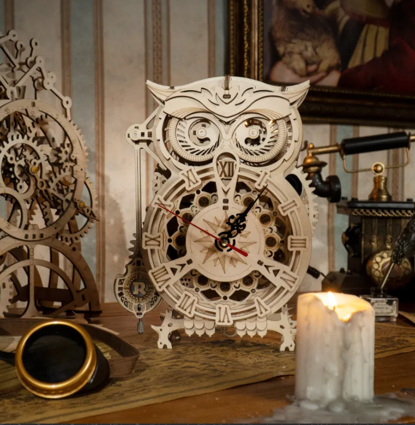 Owl Wooden Clock