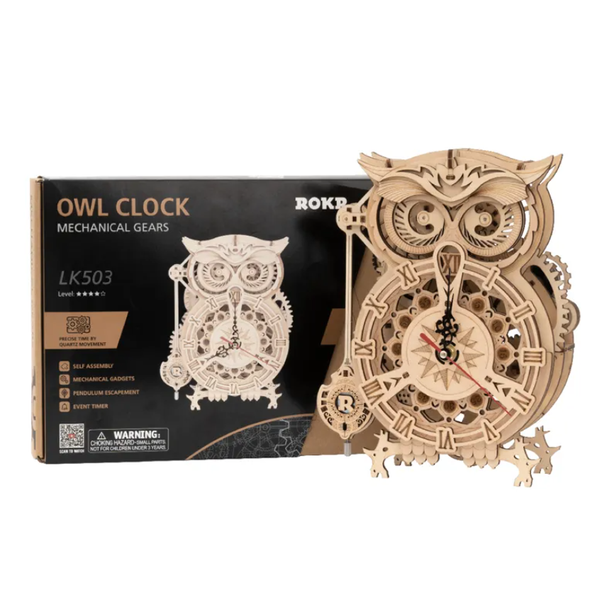 Owl Wooden Clock