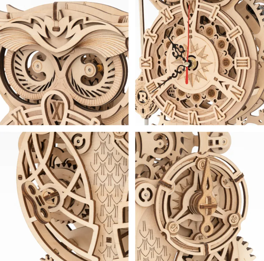 Owl Wooden Clock