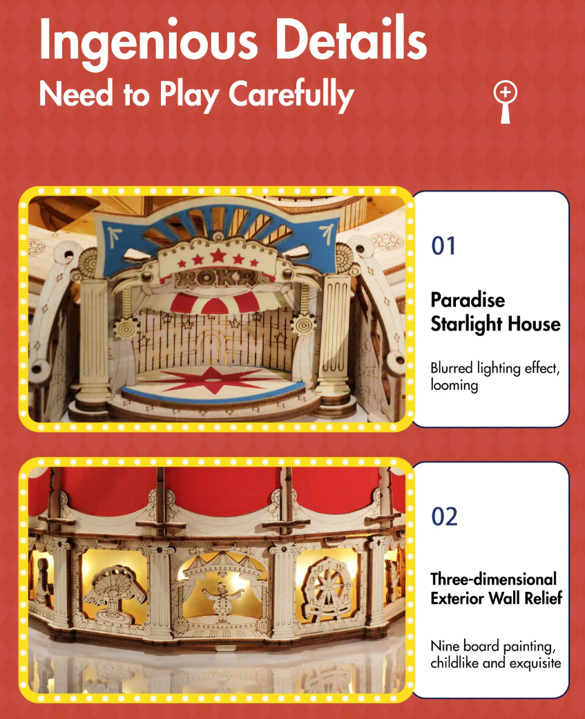 Wooden Music Box Amusement Park