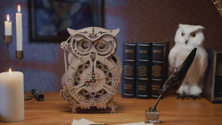 Owl Wooden Clock